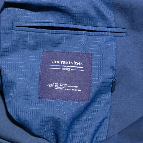 Vineyard Vines OTG On The Go Lightweight Stretch Blue Suit Jacket Blazer 46R - Picture 4 of 7